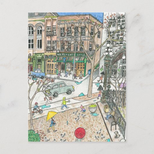 Pioneer Square, Seattle, Washington Postkarte (Vorderseite)