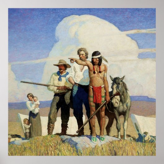 Pioneers Western Art von NC Wyeth Poster (Vorne)