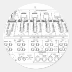 Pionier-CDJ-1000 gegründet - Disc-Jockey DJ Djing Runder Aufkleber