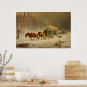 Pioniere, die einem Schneesturm trotzen und Zuhaus Poster (Küche)