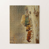 Pioniere, die einem Schneesturm trotzen und Zuhaus Puzzle (Vertikal)