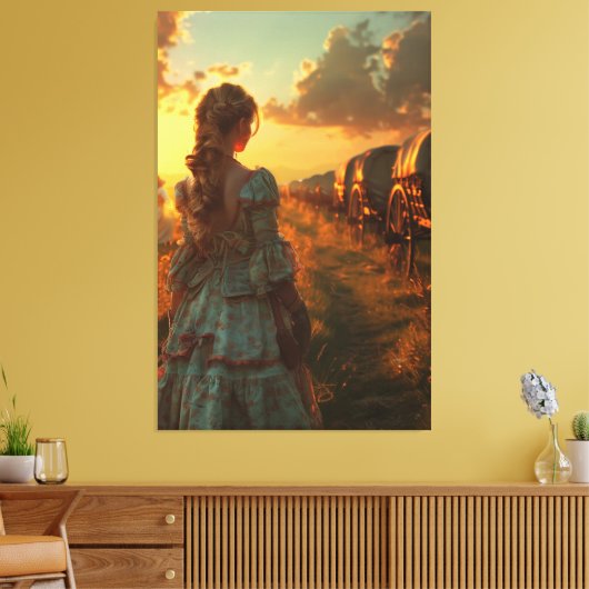 🌅 👗 Pioniergeist 🐎 Leinwanddruck (Insitu (Wohnzimmer))