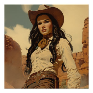 Pionierhafte Vintage Liebe: Wild West-Geflüster Poster