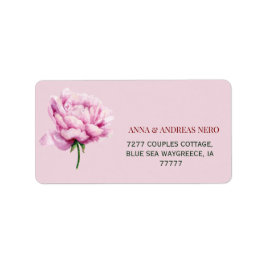 Piony Florale Hochzeits-Rücksendeadresse Adressaufkleber