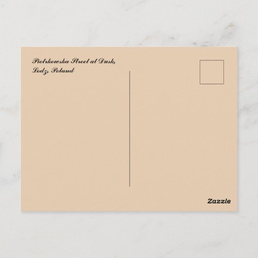 Piotrkowska Straße in Dusk in Lodz Polen Postkarte (Rückseite)