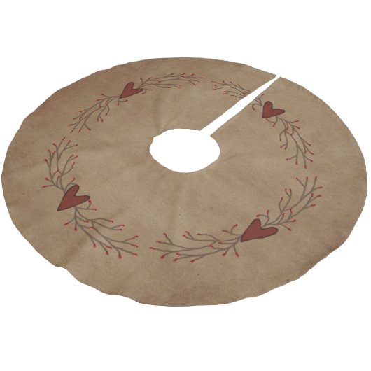 Pip Berry Heart Tree Skirt Polyester Weihnachtsbaumdecke (Schrägansicht)