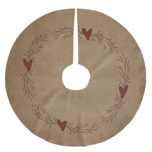 Pip Berry Heart Tree Skirt Polyester Weihnachtsbaumdecke (Vorderseite)