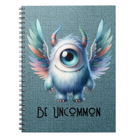 Pip - Ein mit Augen Monster - Custom Spiral Notebo Notizblock (Vorderseite)