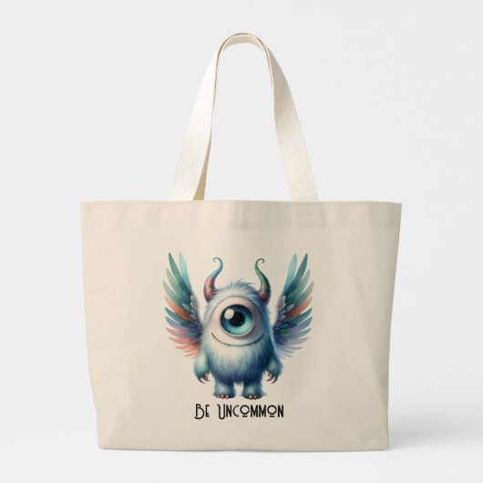 Pip - Ein mit Augen Monster - Custom Tote Bag Jumbo Stoffbeutel (Rückseite)