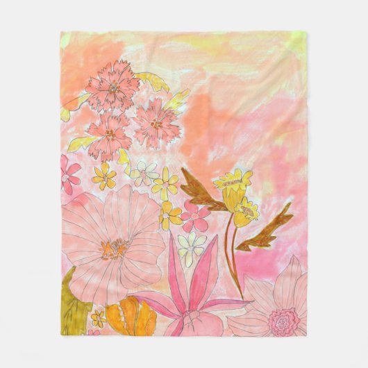 Pip Gerard Modern Fantasy Ink Garden Illustration Fleecedecke (Vorderseite)