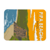 Pipa Beach Brasilien Reisen Art Vintag Magnet (Horizontal)