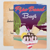 Pipa Beach Brazil Vacation Poster Einladung (Vorne/Hinten)