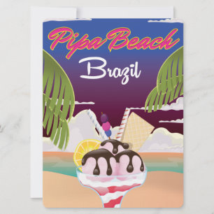 Pipa Beach Brazil Vacation Poster Einladung