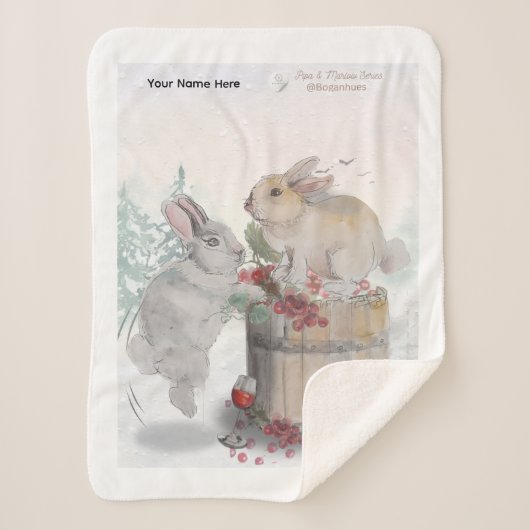 "Pipa & Marlow" Boganhues Druck Sherpadecke (Vorderseite)