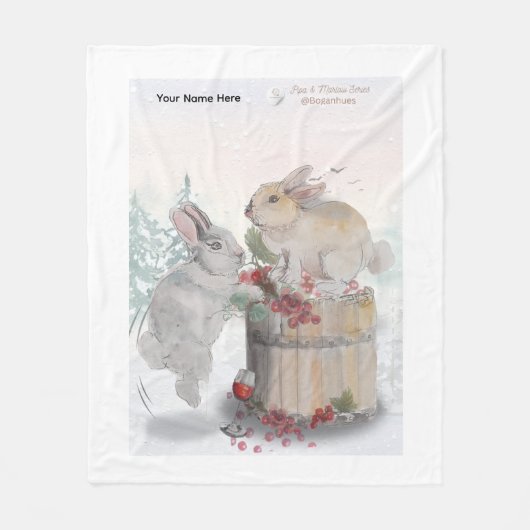 "Pipa & Marlow" Boganhues print Fleecedecke (Vorderseite)