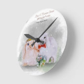 "Pipa & Marlow" Boganhues print Runde Wanduhr (Winkel)