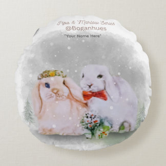 "Pipa & Marlow" Boganhues print Rundes Kissen