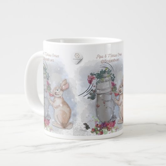 Pipa & Marlow Series Boganhues Print Jumbo-Tasse (Vorderseite Links)