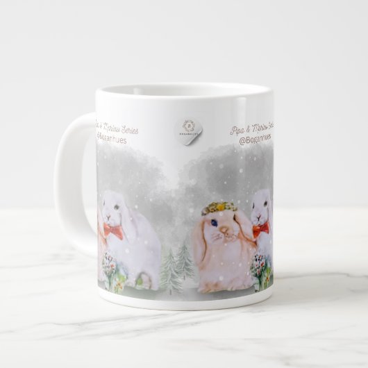 Pipa & Marlow Series Boganhues Print Jumbo-Tasse (Vorderseite Links)