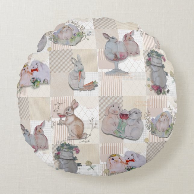 Pipa & Marlow Theme Rundes Kissen (Vorderseite)