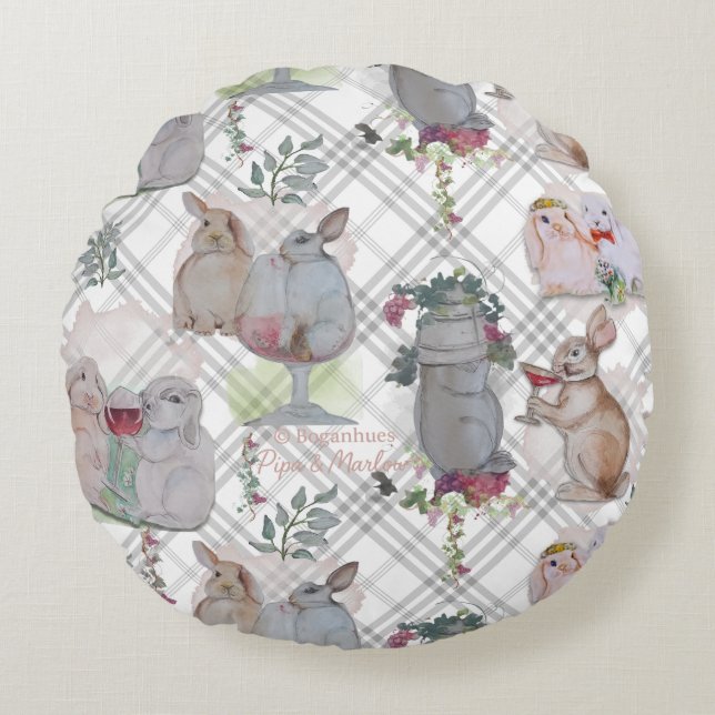 Pipa & Marlow Theme Soft Rundes Kissen (Vorderseite)