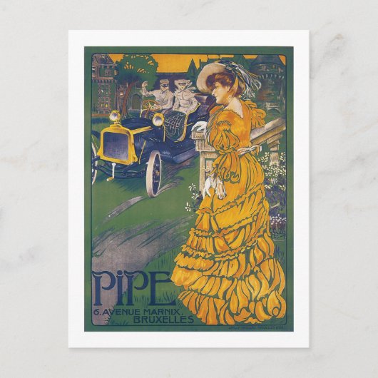 Pipe Automobile - Vintage belgische Werbung Postkarte (Vorderseite)