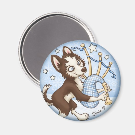 Pipe Band Husky Magnet (Vorderseite/Rückseite)