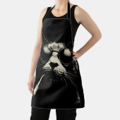 Pipe Cat - Coole Retro-Katze Grafik Monochrom Schürze (InSitu)