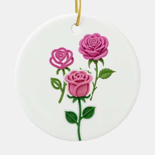 Pipe Cleaner Flower Keramik Ornament (Vorne)