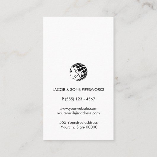 Pipe Layer Fitter Plumber Plumbing Visitenkarte (Rückseite)