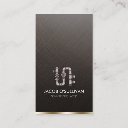 Pipe Layer Fitter Plumber Plumbing Visitenkarte (Vorderseite)