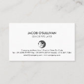 Pipe Layer Plumber Plumbing Visitenkarte (Rückseite)