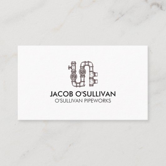 Pipe Layer Plumber Plumbing Visitenkarte (Vorderseite)