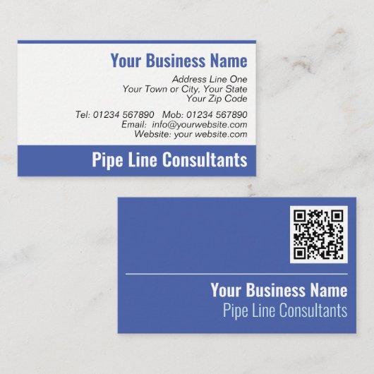 Pipe Line Consultants QR Code Business Card Visitenkarte (Vorne/Hinten)