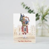 Pipe Major, Royal Schotten Postkarte (Stehend Vorderseite)