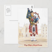 Pipe Major, Royal Schotten Postkarte (Vorne/Hinten)