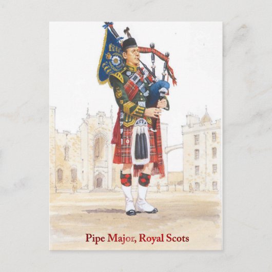 Pipe Major, Royal Schotten Postkarte (Vorderseite)
