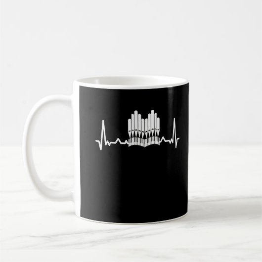 Pipe Organ Heartbeat Church Music Organizer Kaffeetasse (Links)