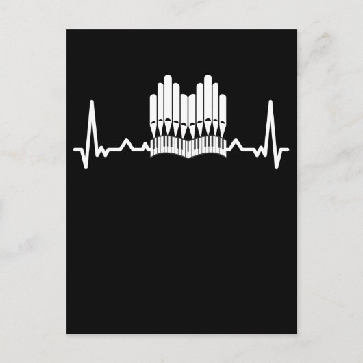 Pipe Organ Heartbeat Church Music Organizer Postkarte (Vorderseite)