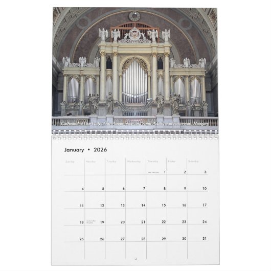 Pipe Organs of the World 2026 - Ein Musikkalender Kalender (Jan 2026)