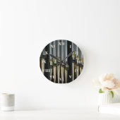 Pipe Orgeluhr mit römischen Ziffern Runde Wanduhr (Zuhause)