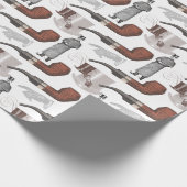 Pipe Smoker Gentleman mit Top Hat Vintag Geschenkpapier (Ecke)