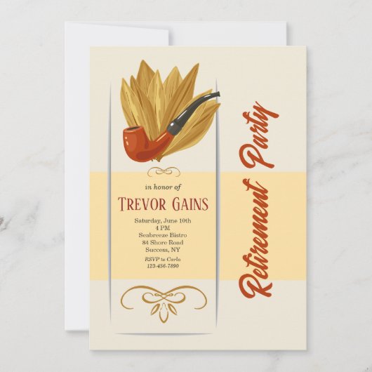 Pipe Smoker Rente Party Einladung (Vorderseite)