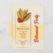 Pipe Smoker Rente Party Einladung (Vorne/Hinten)