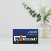 Pipe Wrench Blue Water Plumbing Visitenkarte (Stehend Vorderseite)