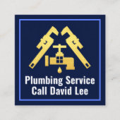 Pipe Wrench Faucet Leaking Roof Quadratische Visitenkarte (Vorderseite)