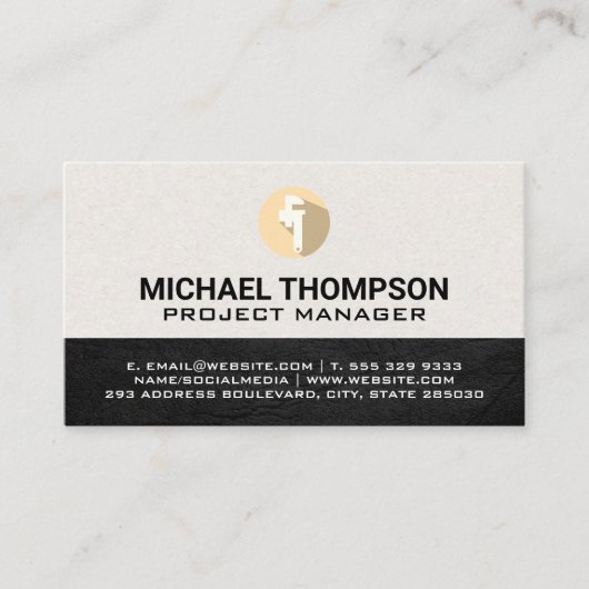 Pipe Wrench Icon Visitenkarte (Vorderseite)