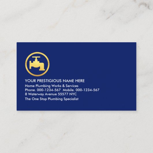 Pipe Wrench Leaking Faucet Visitenkarte (Rückseite)