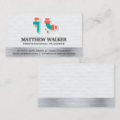 Pipe Wrench und Leaky Pipe Icon Visitenkarte (Vorne/Hinten)