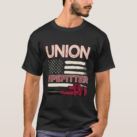 Pipefitter Klempner Klempner Gewerkschaft Pipefitt T-Shirt (Vorderseite)